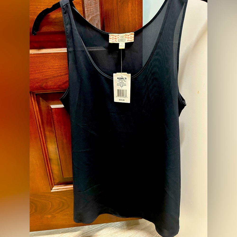 Black shear camisole top